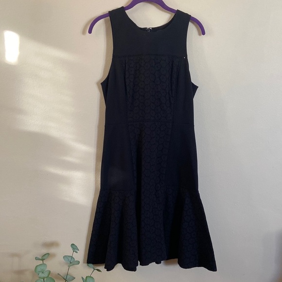 Sleeveless Black J. Crew Dress Ruffle Dress Short Lace Floral size 4 - Picture 1 of 8